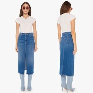 MOTHER Blue Denim Pencil Skirt